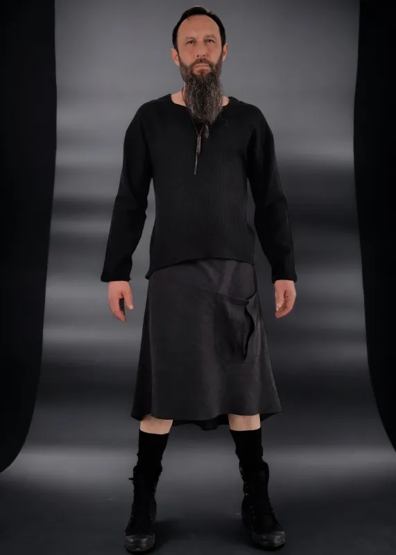 Ľanová sukňa čierna unisex